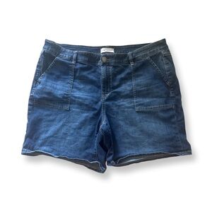 Lane Bryant Mid-Rise Girl Friend Dark Blue Jean Shorts 18